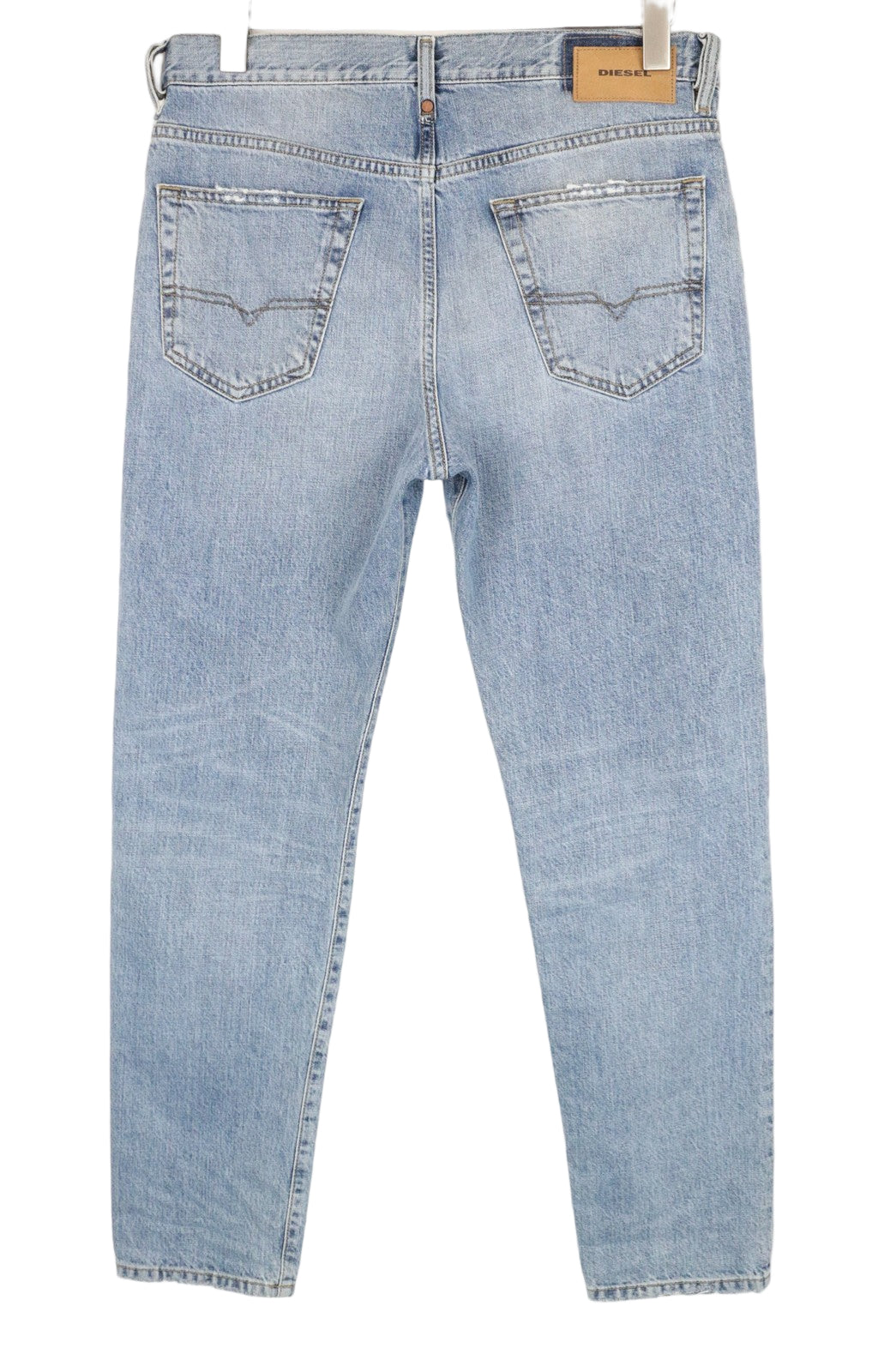 DIESEL Mharky 080AF Distressed Wash W33/L32 mėlyni medvilniniai aptempti vyriški džinsai 