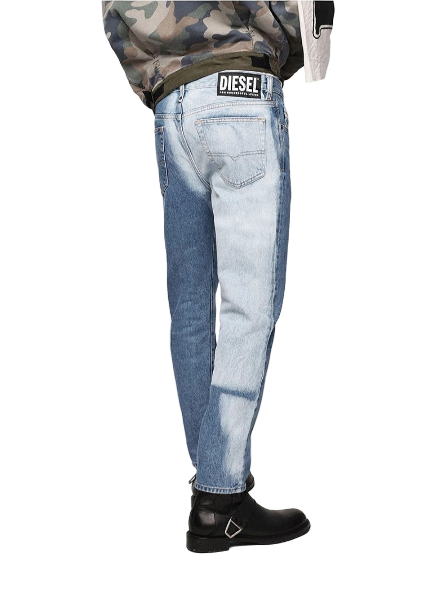DIESEL Mharky 0077V W28/L32 Skinny vyriški džinsai balintos mėlynos spalvos medvilniniai, gryno kirpimo 