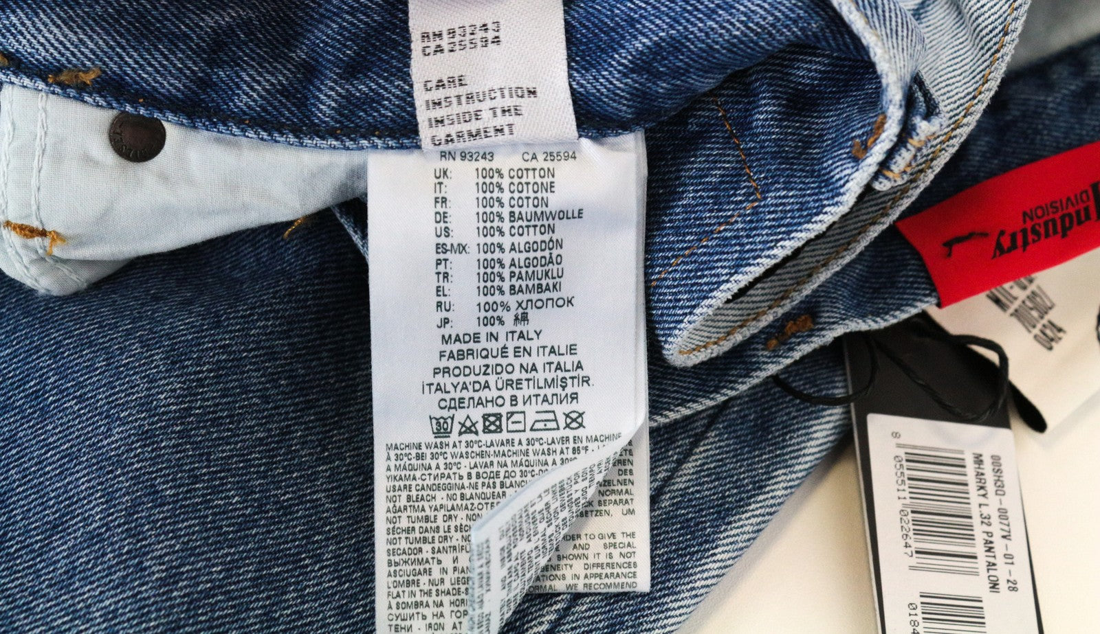 DIESEL Mharky 0077V W28/L32 Skinny vyriški džinsai balintos mėlynos spalvos medvilniniai, gryno kirpimo 