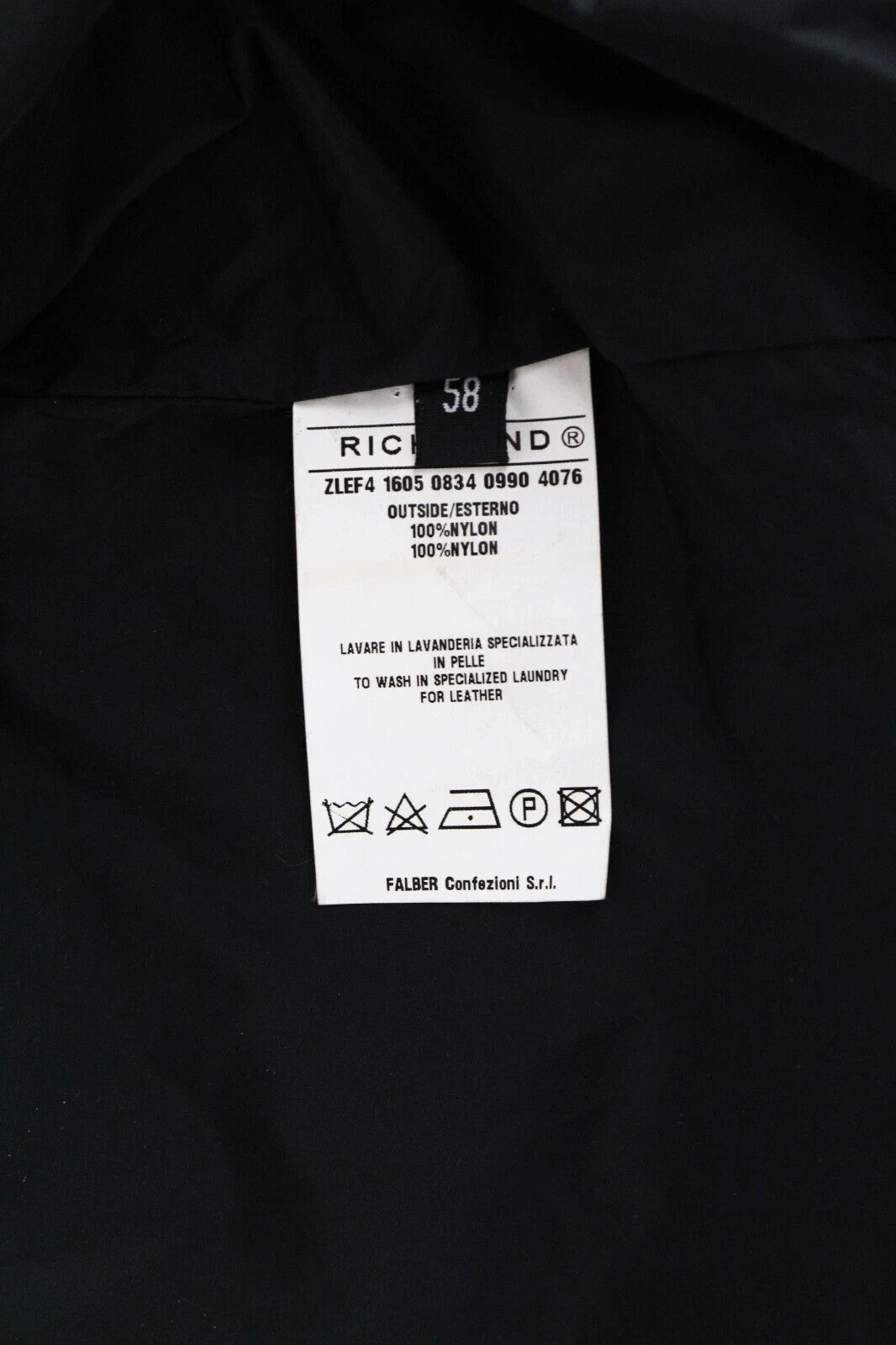 RICHMOND Men's Jacket 58 Black Lightweight Long Sleeved Logo Zipped Casual