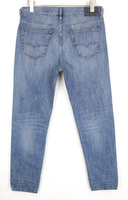 DIESEL Mharky 084UJ W33/L34 mėlyni skalbtos medvilnės džinsiniai vyriški aptempti džinsai 