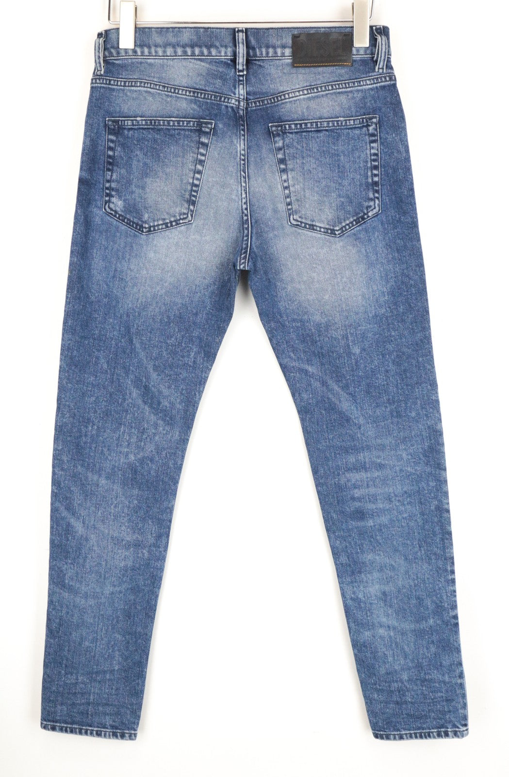 DIESEL D-Strukt 081AQ W29/L30 skalbti tamprūs mėlyni medvilniniai džinsai vyrams siaurėjantis kirpimas 