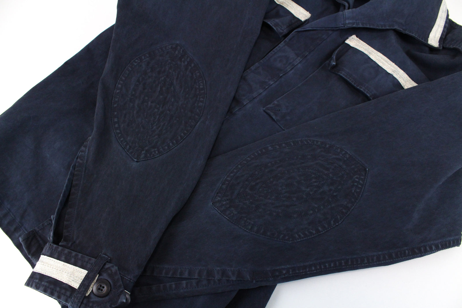 REPLAY darbininko stiliaus moteriškas švarkas M tamsiai mėlynas trumpas marškinėliai su lopais kišenėse 