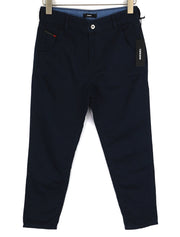 DIESEL Fayza-Evo-B moteriškos kelnės W24 tamsiai mėlynos lino mišinio plonas kirpimas su užtrauktuku 