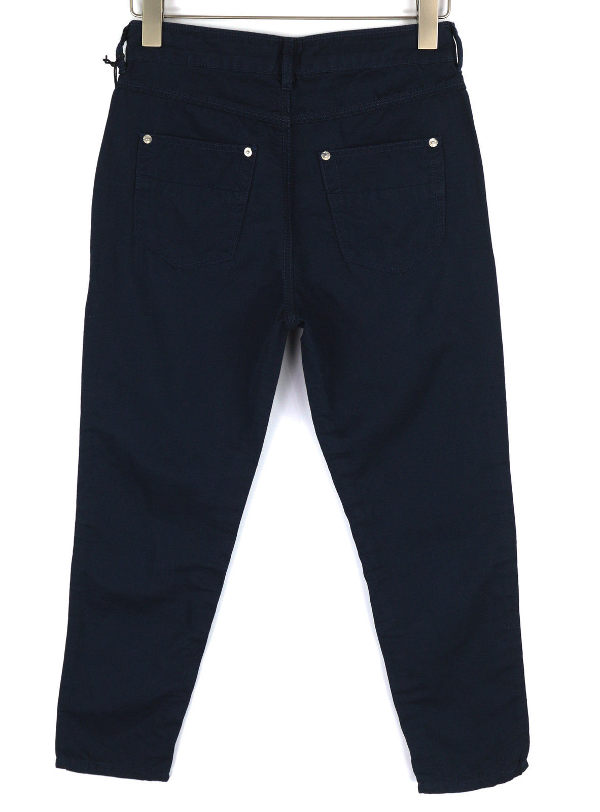 DIESEL Fayza-Evo-B moteriškos kelnės W24 tamsiai mėlynos lino mišinio plonas kirpimas su užtrauktuku 