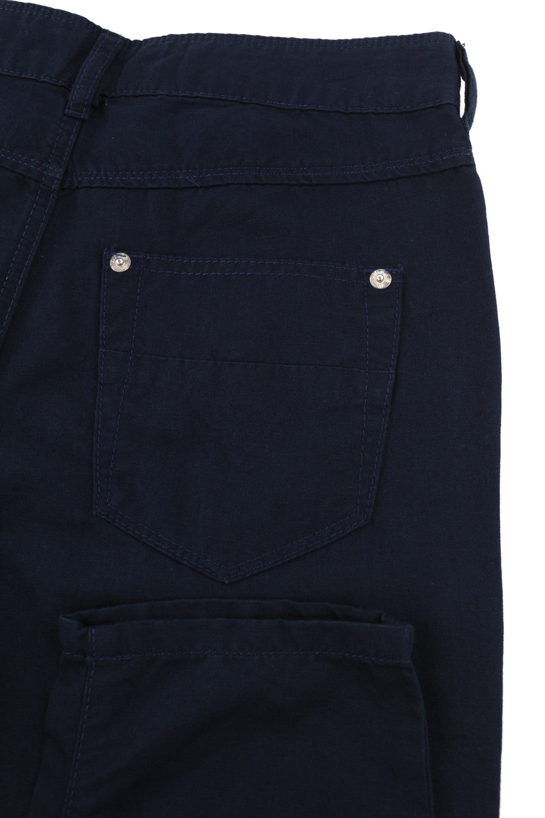 DIESEL Fayza-Evo-B moteriškos kelnės W24 tamsiai mėlynos lino mišinio plonas kirpimas su užtrauktuku 