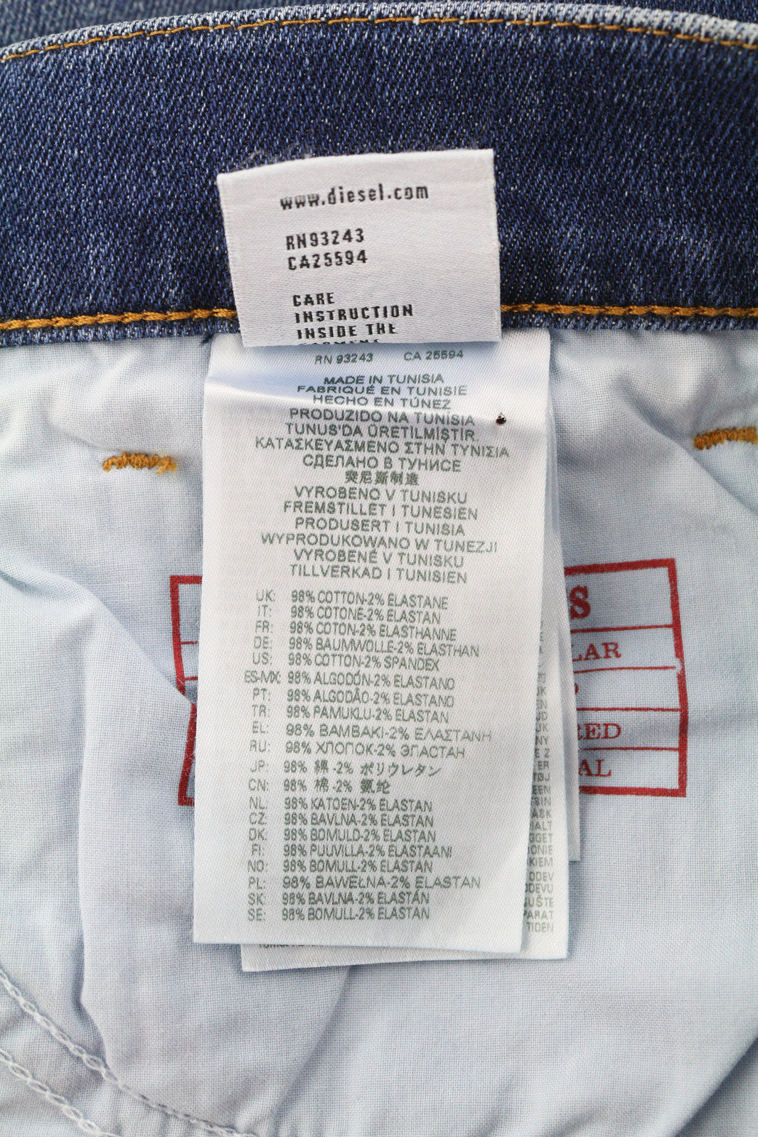 DIESEL 2005 D-Fining 09E07 vyriški džinsai W30/L30 įprasto kirpimo siaurėjančios kojų išsekimo juostos 