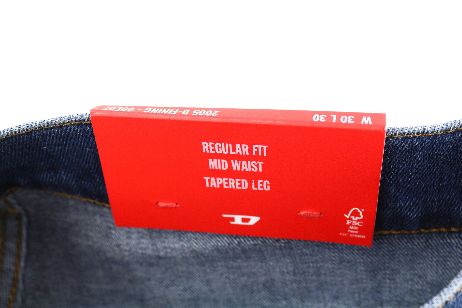 DIESEL 2005 D-Fining 09E07 vyriški džinsai W30/L30 įprasto kirpimo siaurėjančios kojų išsekimo juostos 