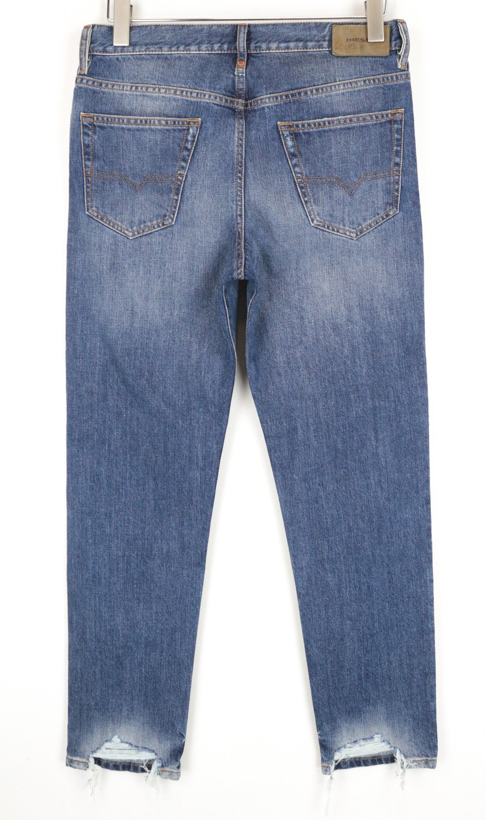DIESEL Mharky-B 085AG W29/L32 mėlyni medvilniniai aptempti vyriški džinsai su vienspalviu kirpimu 