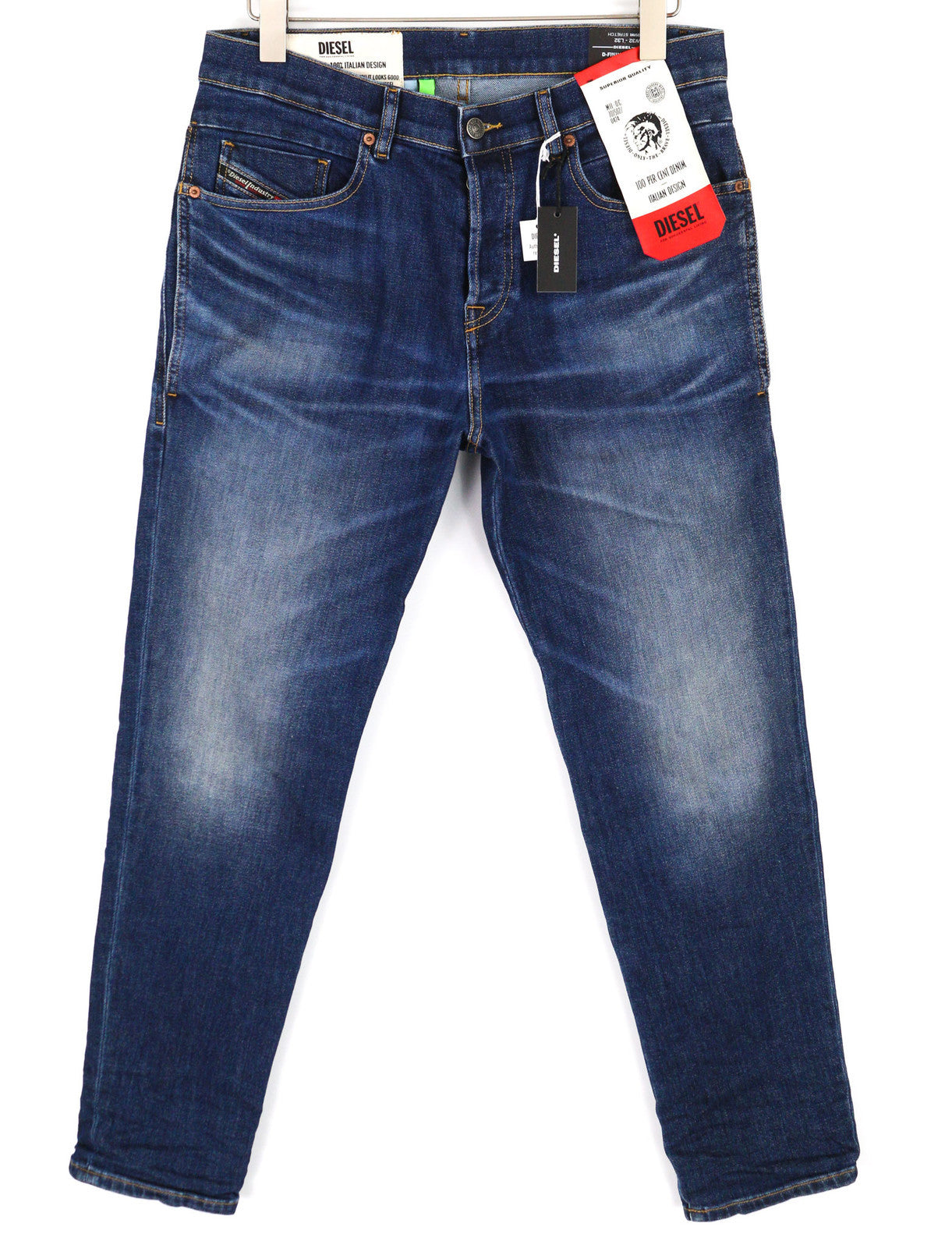 DIESEL D-Fining-Chino 009MI vyriški džinsai W32/L32 siaurėjantys, tamprūs, skalbtos mėlynos spalvos 