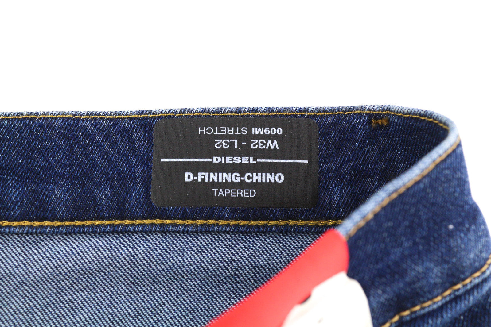 DIESEL D-Fining-Chino 009MI vyriški džinsai W32/L32 siaurėjantys, tamprūs, skalbtos mėlynos spalvos 