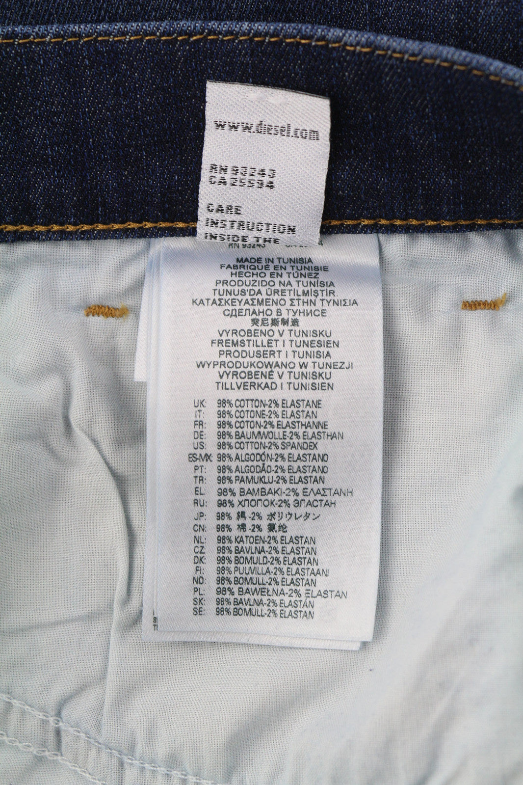 DIESEL D-Fining 009ZU vyriški džinsai W30/L30 siaurėjantys, tamprūs, skalbto džinso mėlyni 