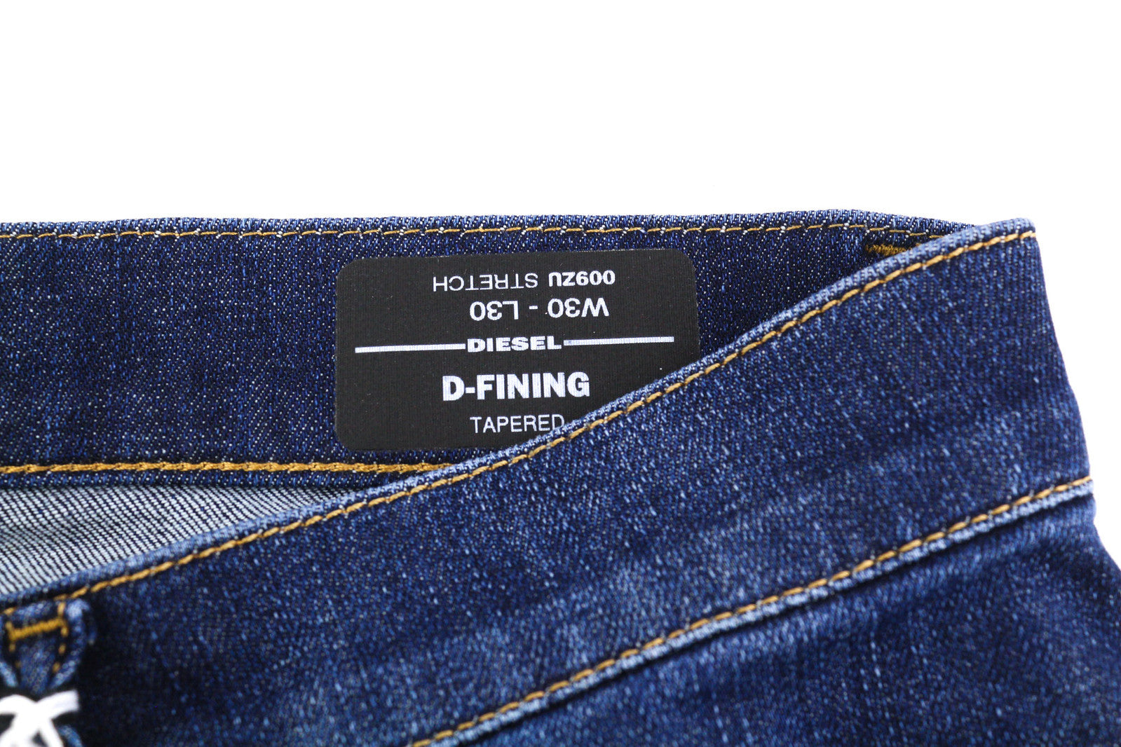 DIESEL D-Fining 009ZU vyriški džinsai W30/L30 siaurėjantys, tamprūs, skalbto džinso mėlyni 