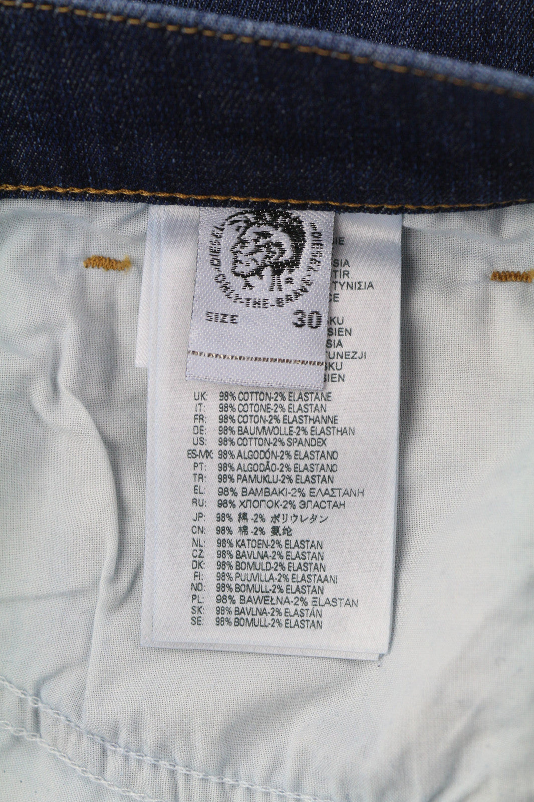 DIESEL D-Fining 009ZU vyriški džinsai W30/L30 siaurėjantys, tamprūs, skalbto džinso mėlyni 