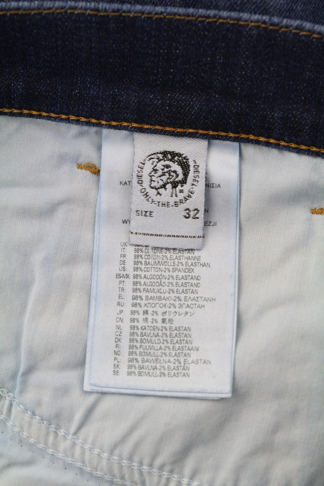 DIESEL D-Fining 009ZU vyriški džinsai W32/L32 siaurėjantys, tamprūs, skalbto džinso mėlyni 