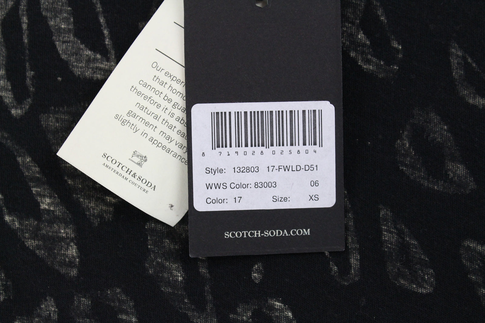 SCOTCH & SODA Women Top S Short Sleeve Double-Layer Crew Neck Animal Print