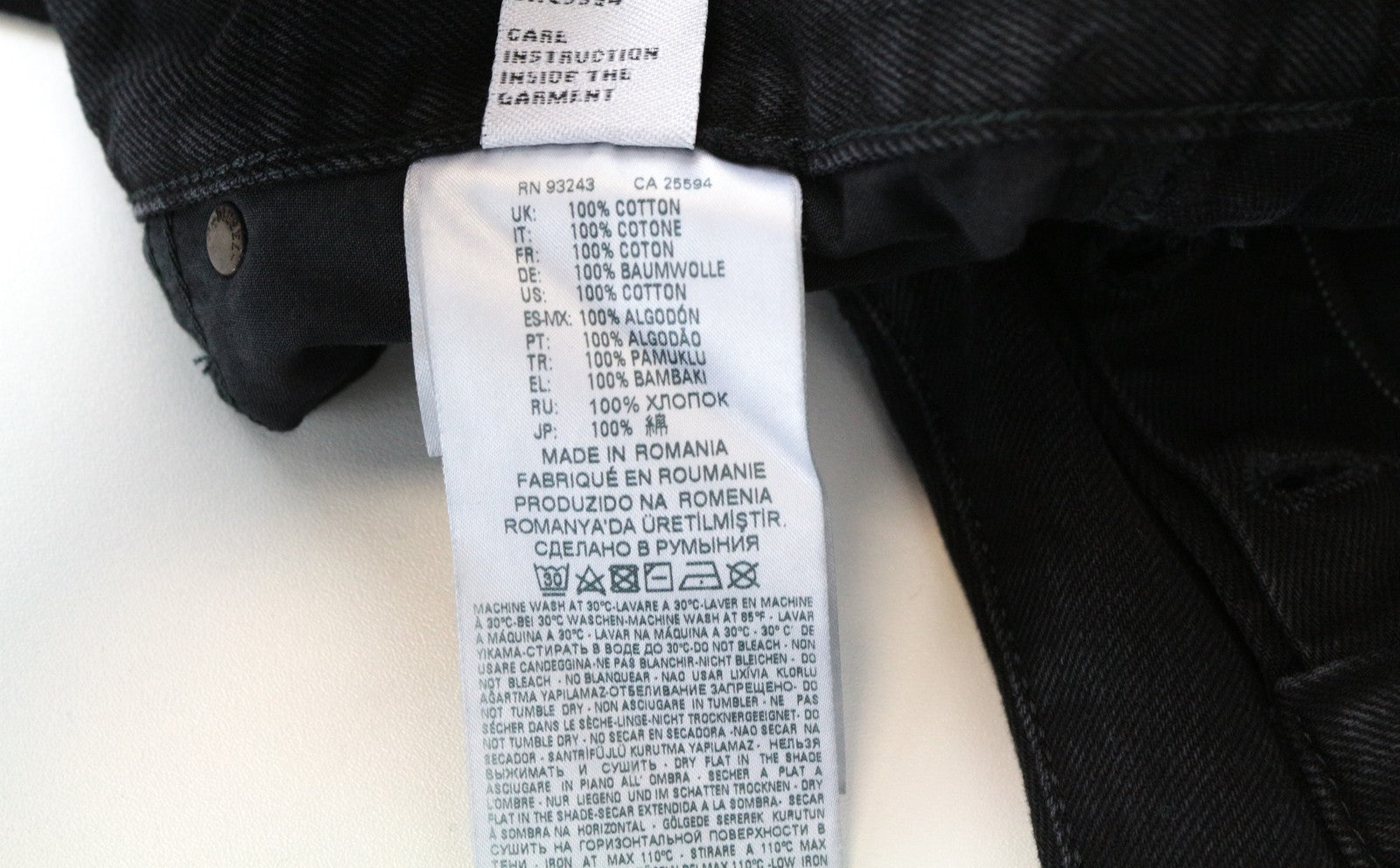 DIESEL Mharky 088AD juodi dirbtinės medvilnės džinsai, W28/L32, aptempti vyriški 