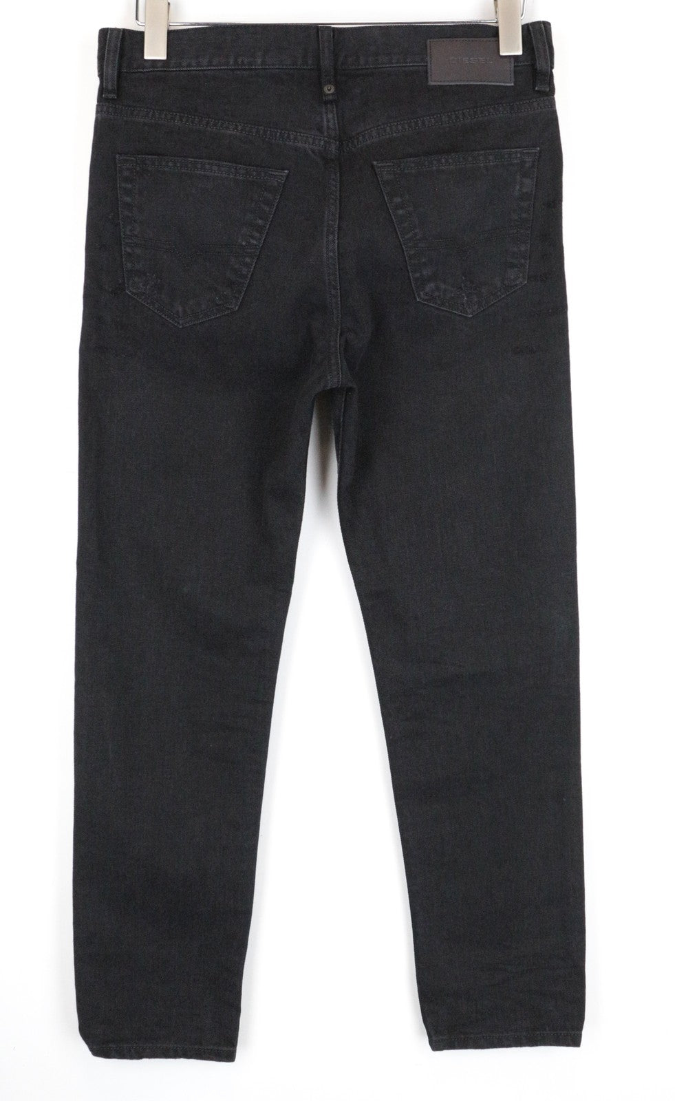 DIESEL Mharky 088AD W29/L30 juodi plėšyti vyriški džinsai iš medvilninio kirpimo, aptempti džinsai 