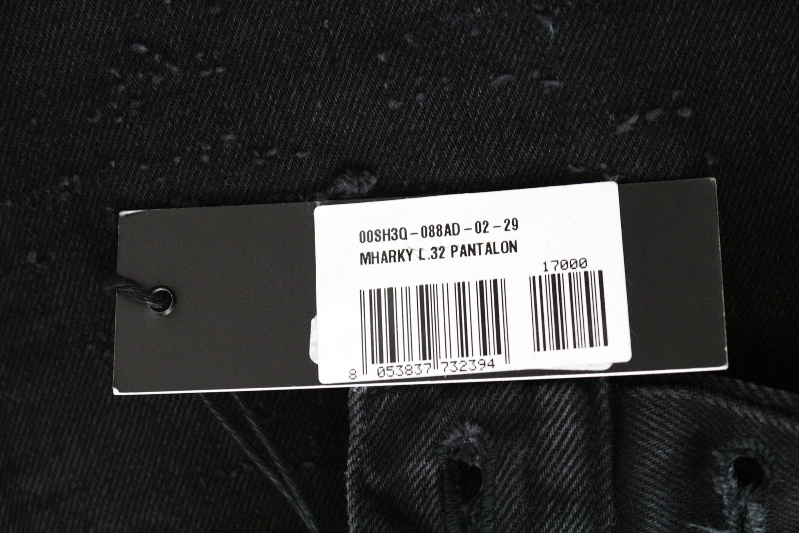 DIESEL Mharky 088AD W29/L32 juodi vyriški džinsai su sagomis, aptempti, grynos medvilnės 