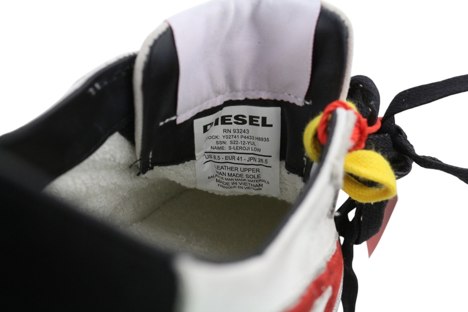 DIESEL S-Leroji žemakulniai vyriški sportbačiai, EU41, odiniai, žemakulniai, su raišteliais, logotipas, RRP 225 €