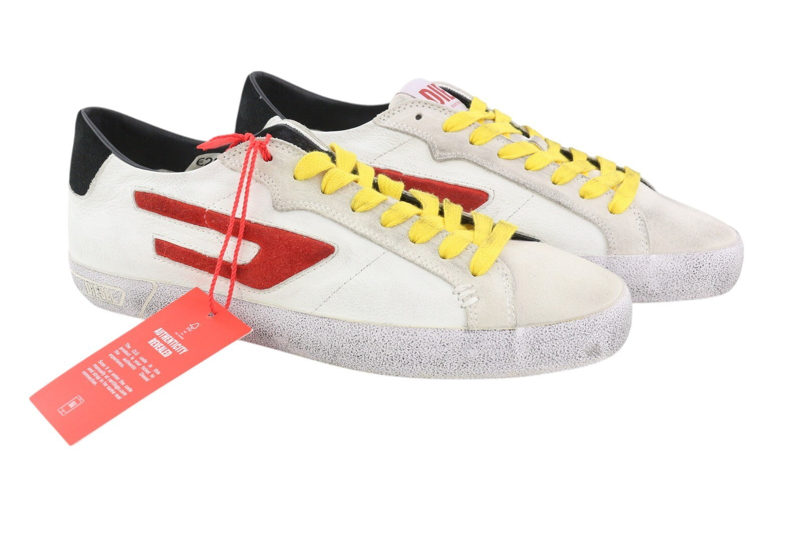 DIESEL S-Leroji žemakulniai vyriški sportbačiai, EU41, odiniai, žemakulniai, su raišteliais, logotipas, RRP 225 €