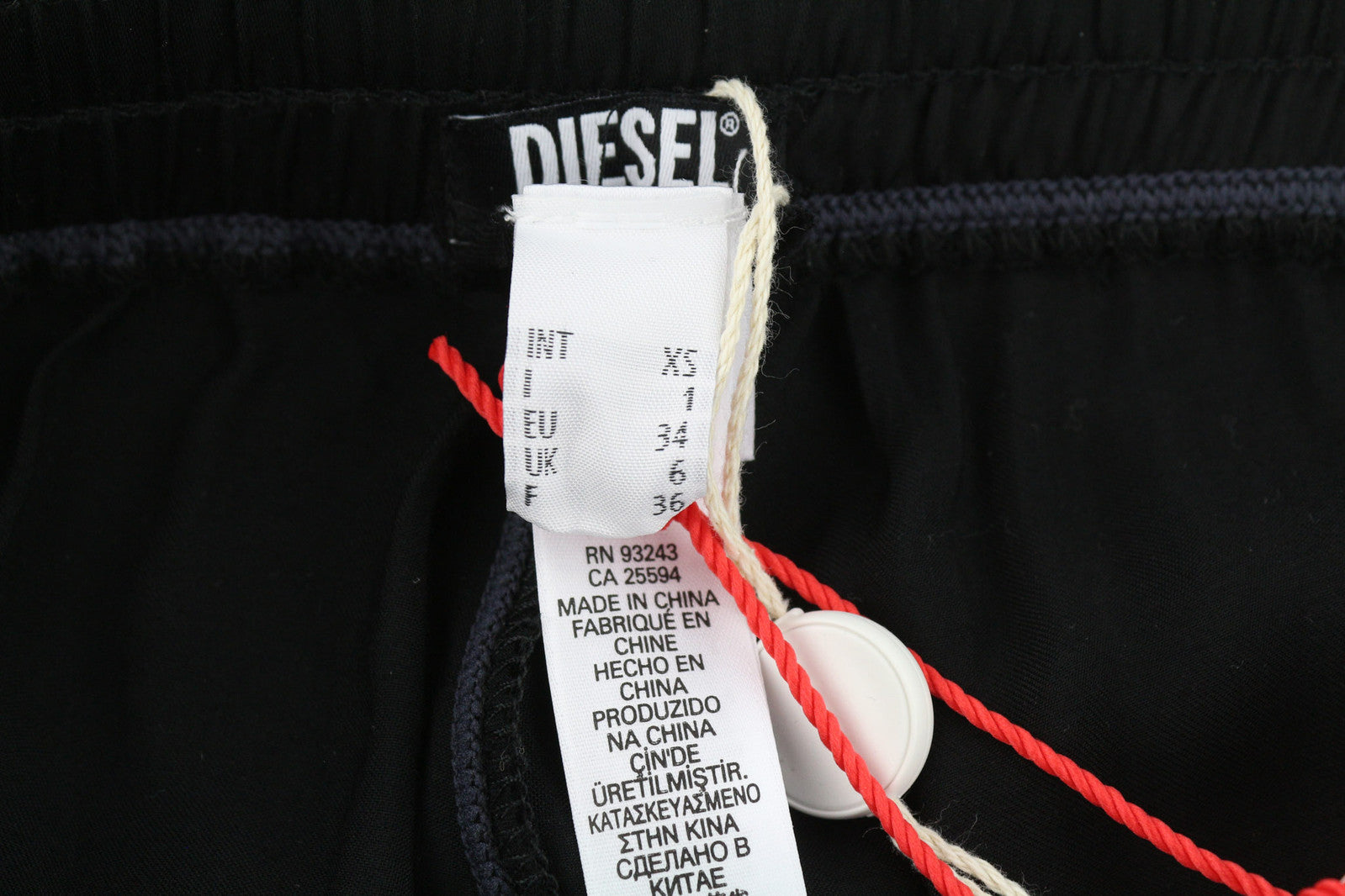 DIESEL UFLB-Tessy moteriškos kelnės XS, juodos, sportinės, su elastingu juosmeniu, plonos, su logotipu 