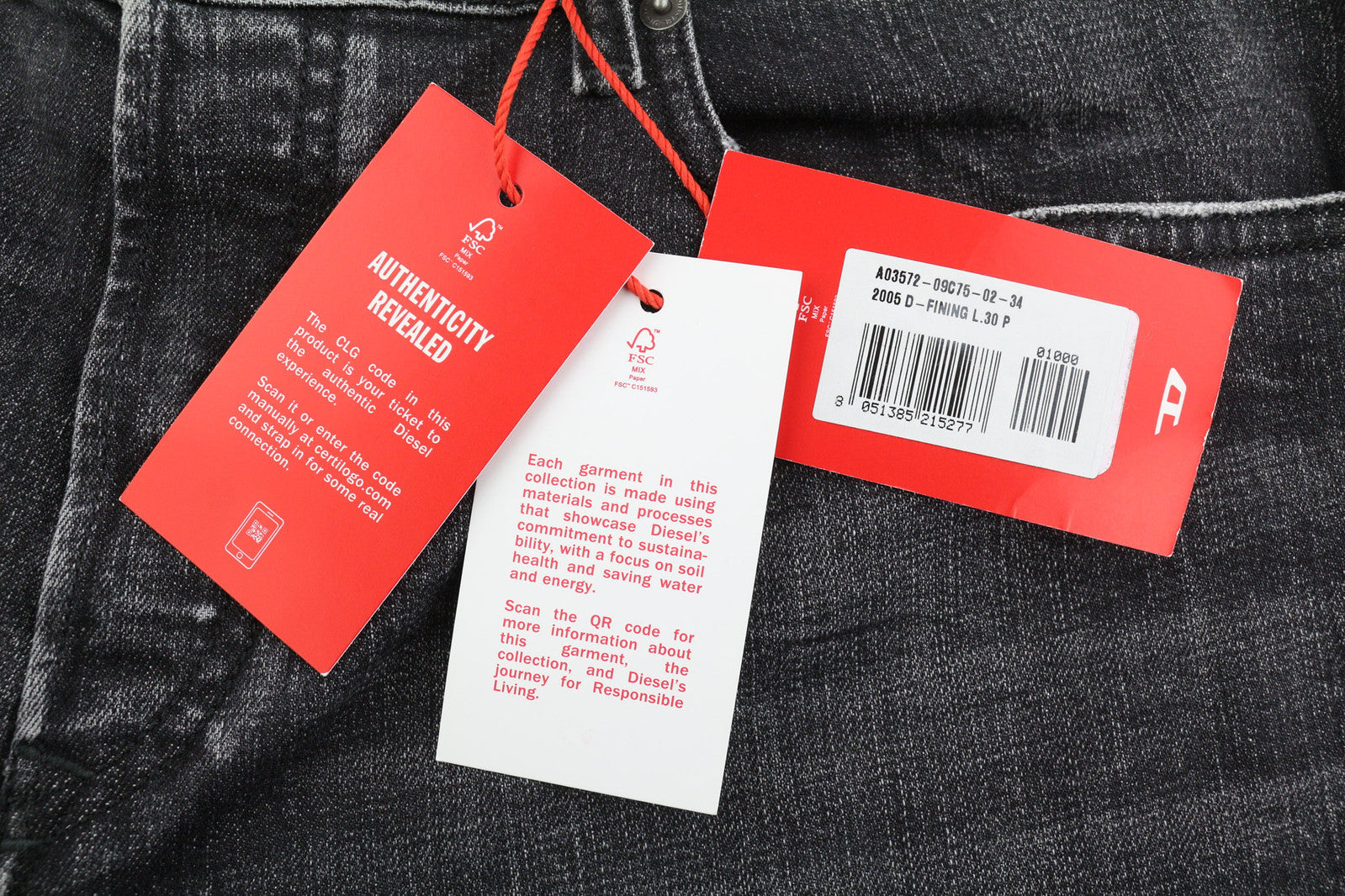 DIESEL 2005 D-Fining 09C75 vyriški džinsai W34/L30 Įprasti siaurėjantys vidutinio juosmens dydžiai RMK 275 € 