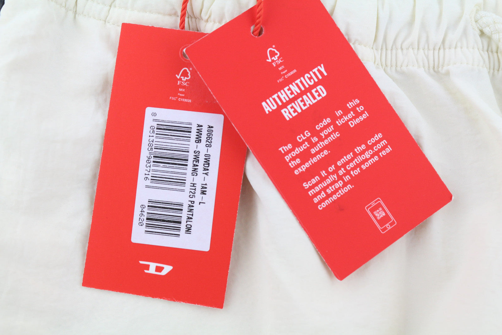 DIESEL AWWB-Sweang-HT25 moteriškos kelnės, L dydžio, su elastingu juosmeniu, tinklinio audinio, smėlio spalvos, rekomenduojama kaina – 175 € 