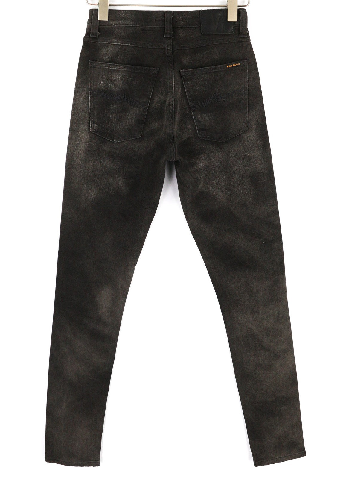 NUDIE Pipe Led Men Jeans W28/L32 Grey Marble Organic Skinny Fit Washed Logo