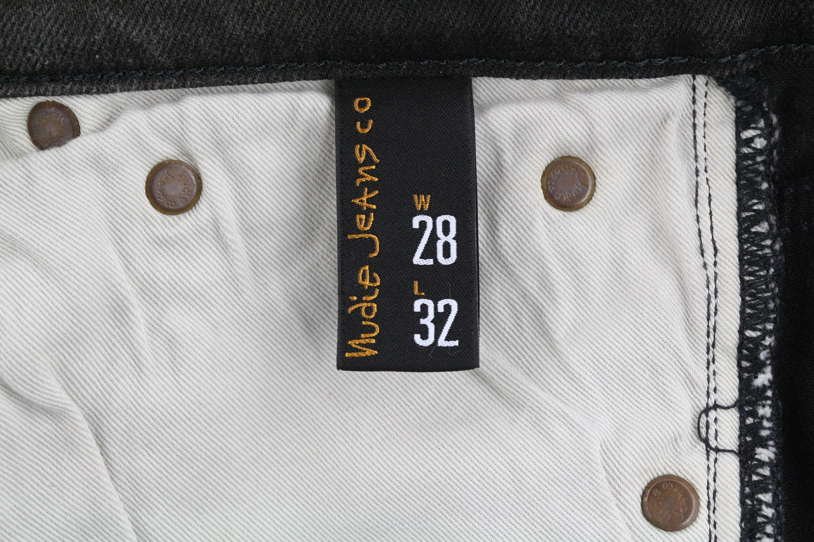 NUDIE Pipe Led Men Jeans W28/L32 Grey Marble Organic Skinny Fit Washed Logo