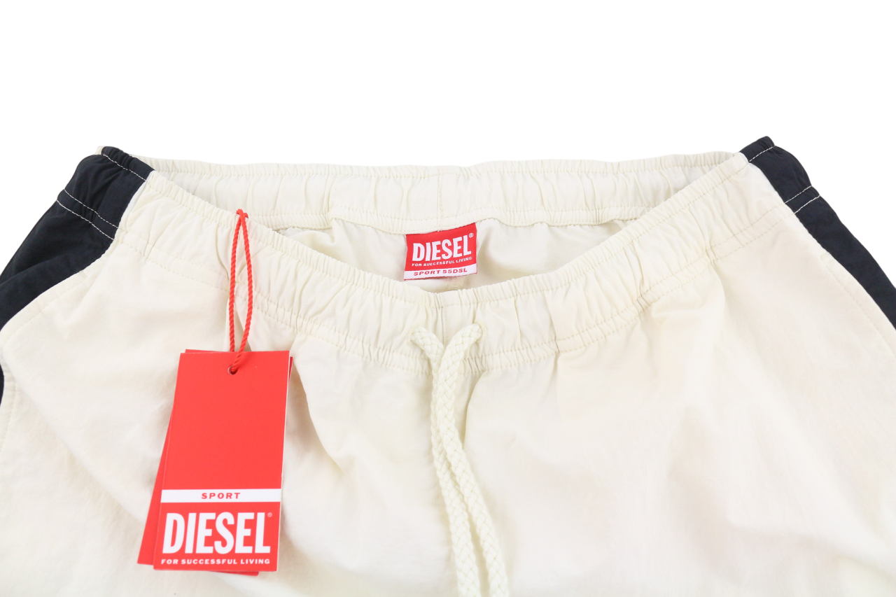 DIESEL AWWB-Sweang-HT25 moteriškos kelnės M su elastingu juosmeniu, tinklinio audinio, smėlio spalvos, RRP 175 € 