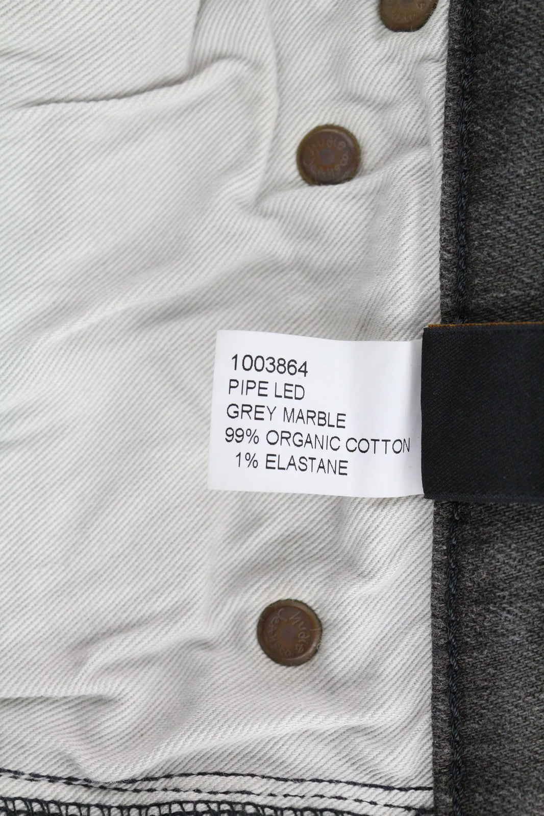 NUDIE Pipe Led Men Jeans W29/L32 Grey Marble Organic Skinny Washed Zip Fly Dark