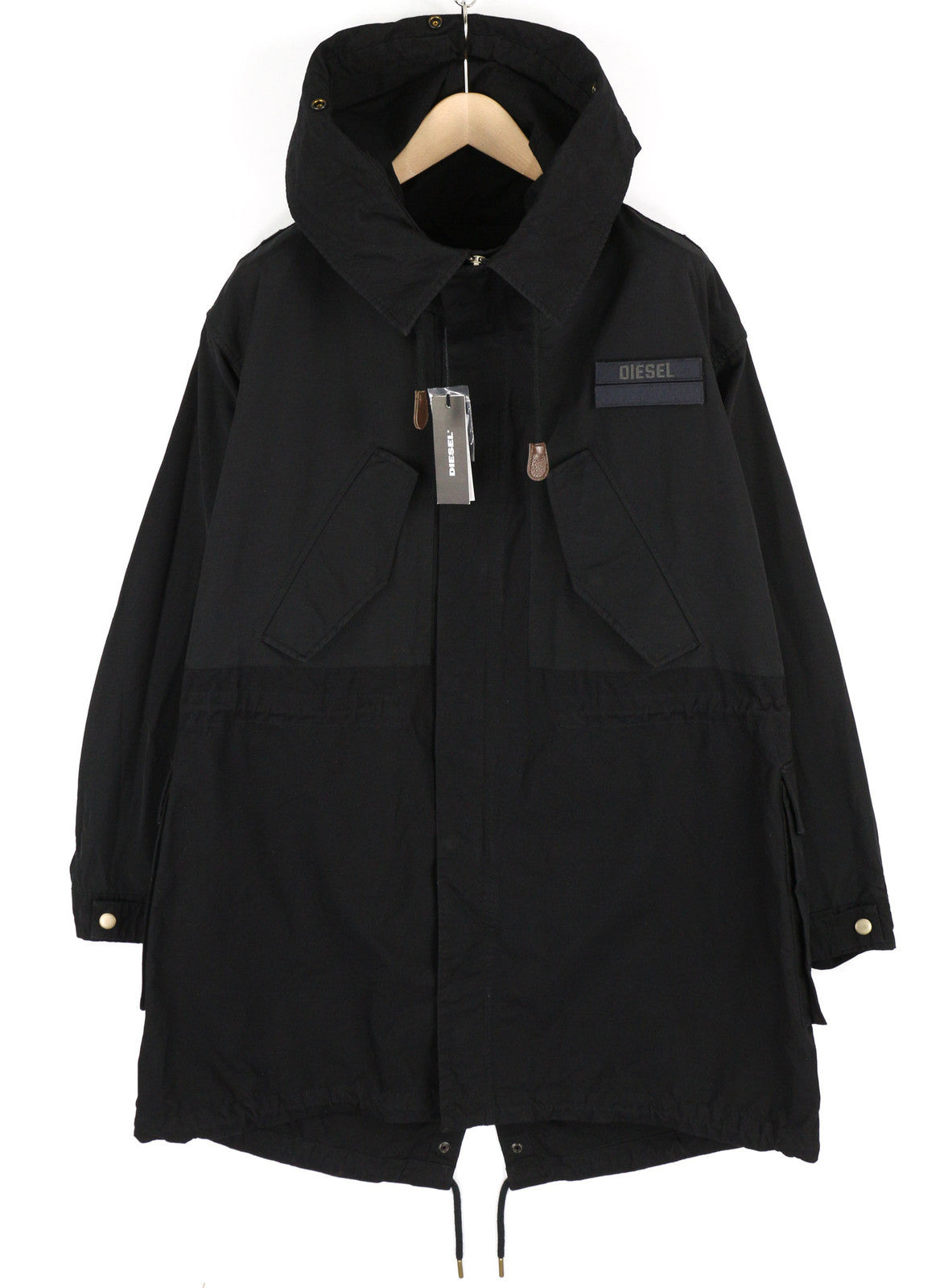 DIESEL W-Miles vyriška striukė M, juoda, parka, su gobtuvu, be pamušalo, lengva, RRP 475 € 