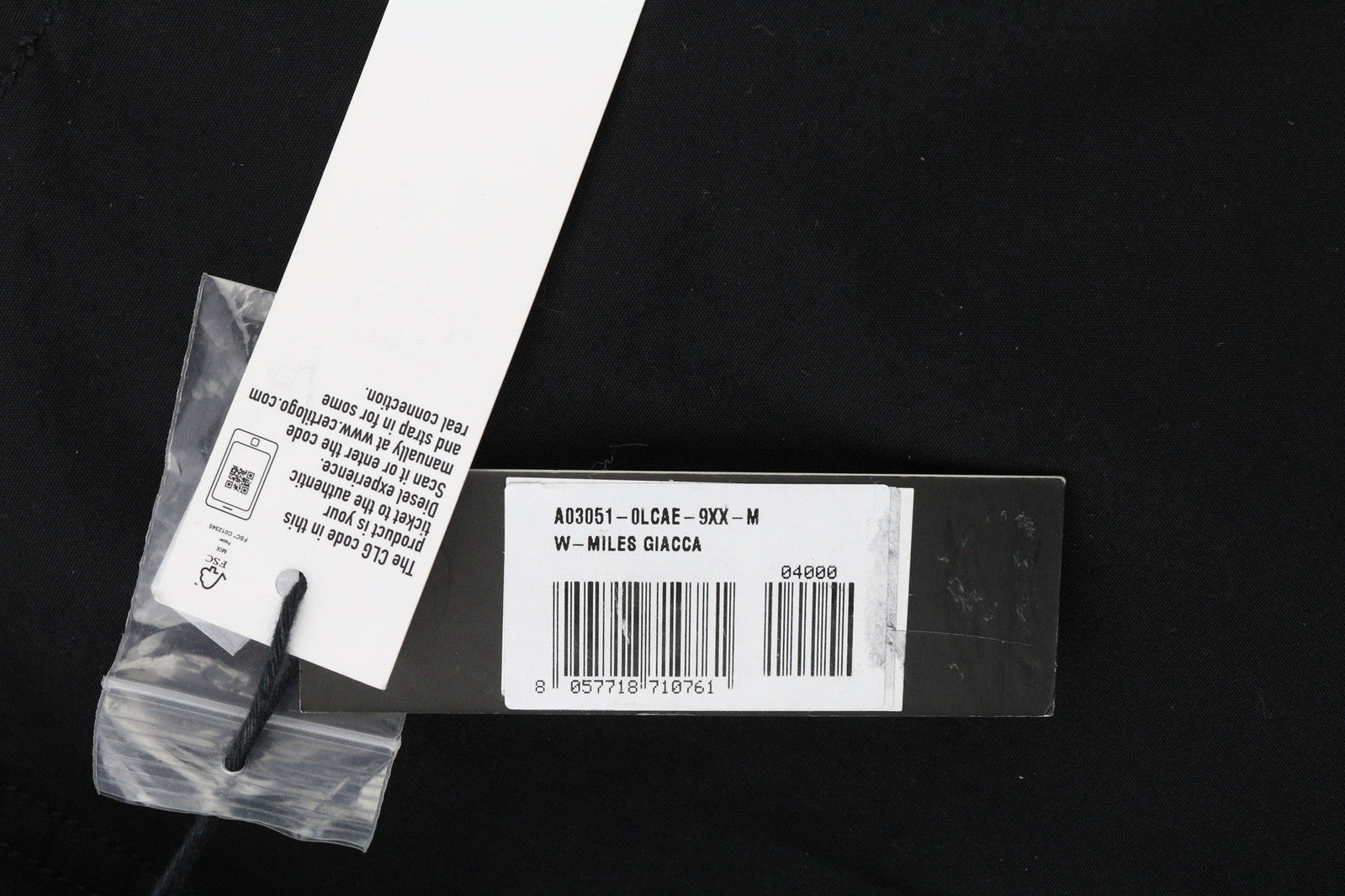 DIESEL W-Miles vyriška striukė M, juoda, parka, su gobtuvu, be pamušalo, lengva, RRP 475 € 