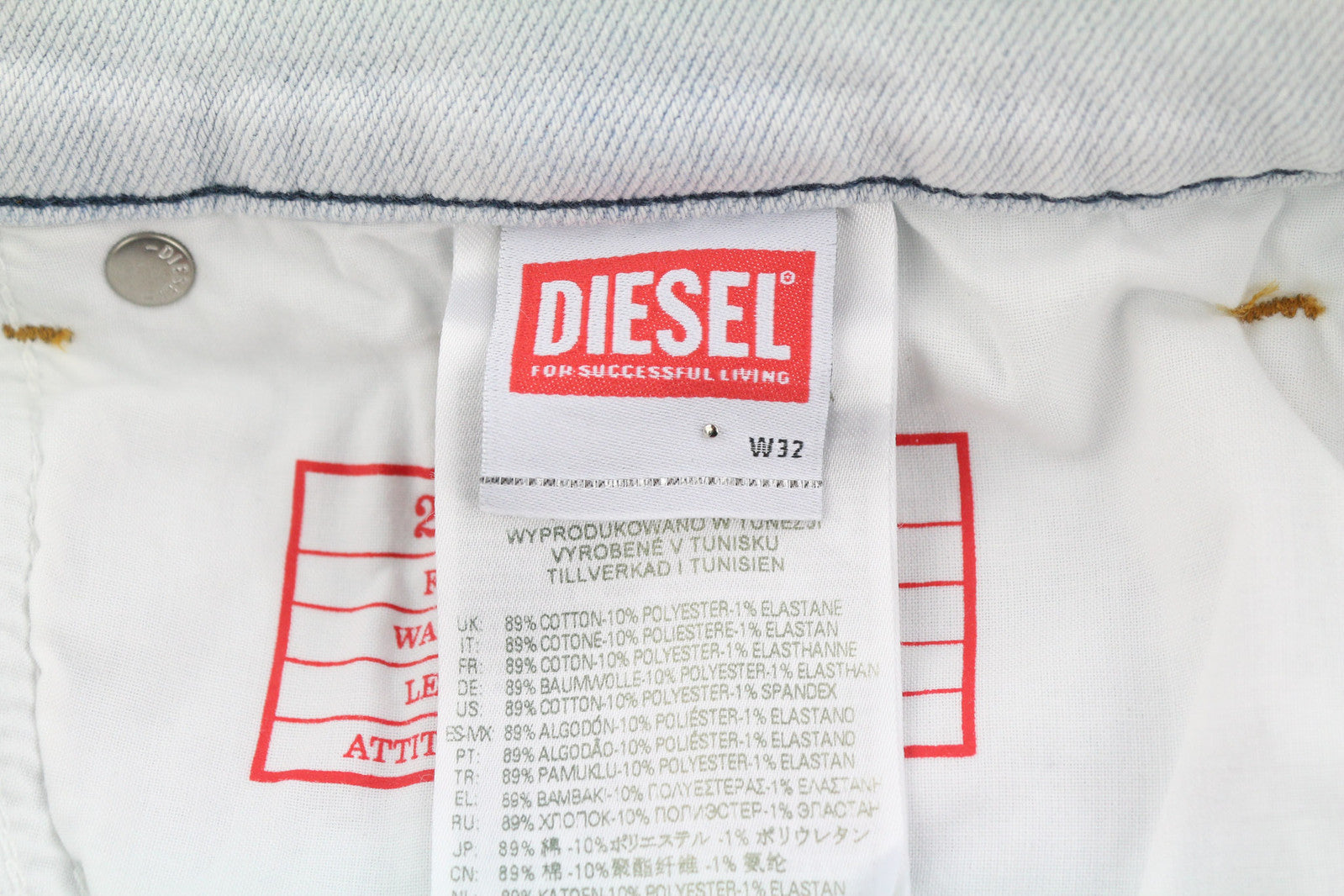 DIESEL 2005 D-Fining 09C06 vyriški džinsai W32/L32 įprasto kirpimo, siaurėjančiomis klešnėmis, vidutinio juosmens.