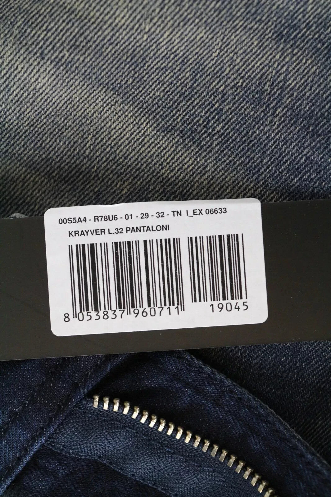 DIESEL Krayver R78U6 Men's Jeans W29/L32 Slim Carrot Fit Blue Cotton Stretch