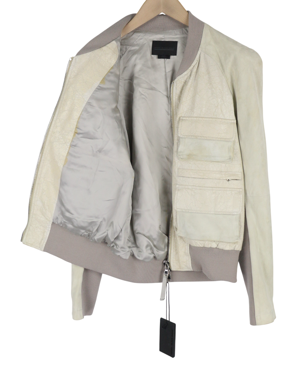 DIESEL BLACK GOLD L-Cerite moteriška striukė, 42, sendinto stiliaus ožkos odos bomber stiliaus. 