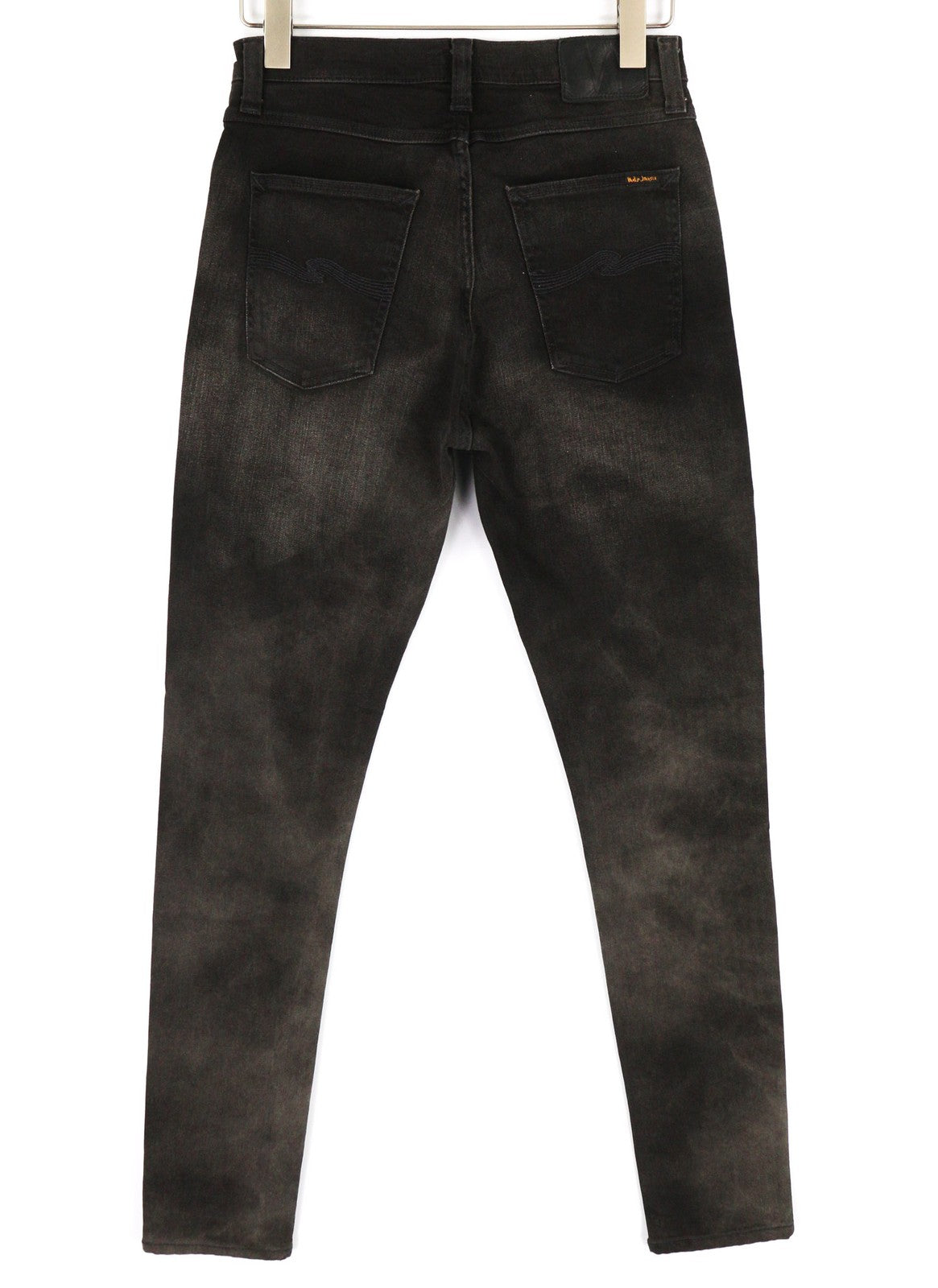 NUDIE Pipe Led Men Jeans W30/L32 Grey Marble Organic Skinny Fit Washed Zip Dark