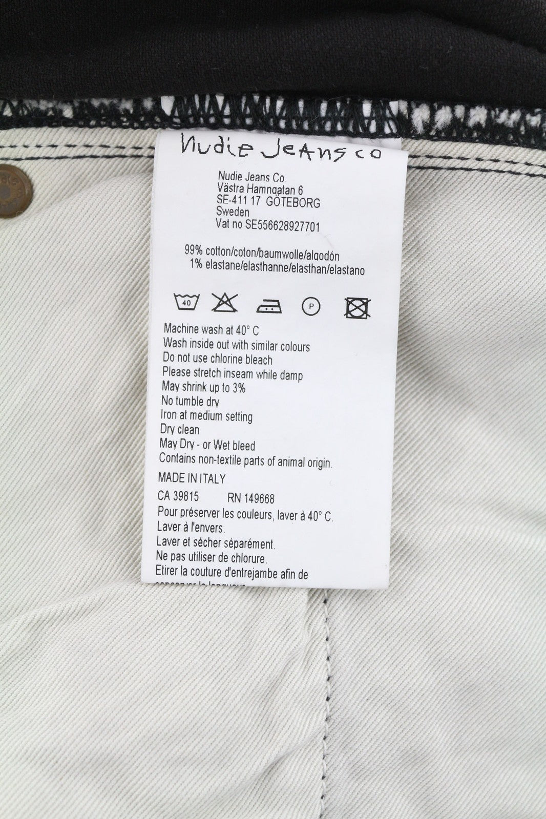 NUDIE Pipe Led Men Jeans W30/L32 Grey Marble Organic Skinny Fit Washed Zipper