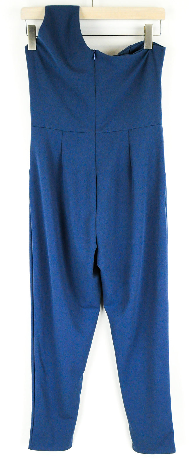 WALG moteriškas kombinezonas XL dydžio, mėlynas, klostuotas, tamprios paminkštintos liemenėlės stilius ant vieno peties. 