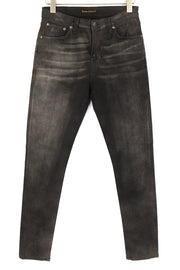 NUDIE Pipe Led Men Jeans W30/L32 Grey Marble Organic Skinny Fit Washed Zip Fly