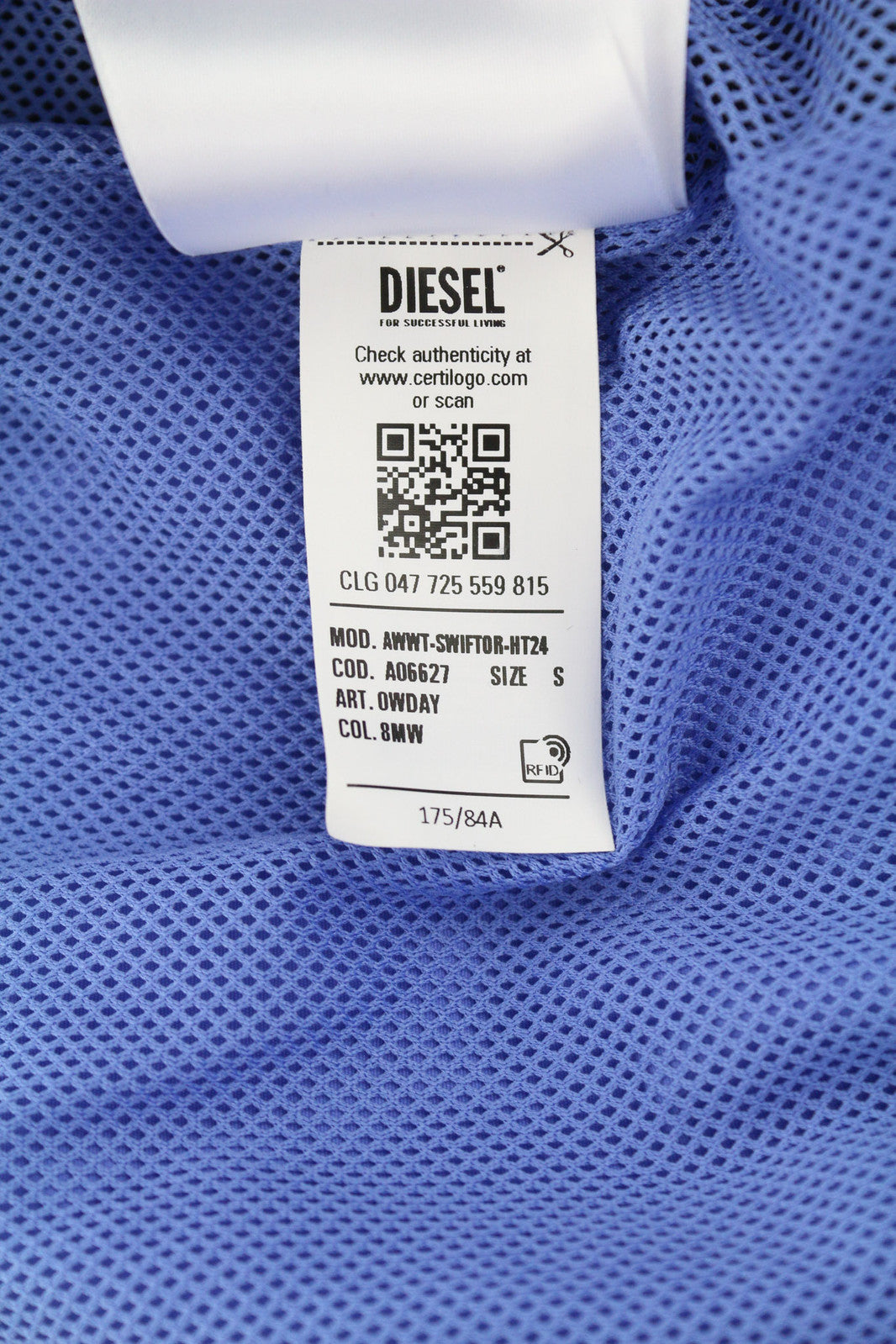 DIESEL Awwt-Swiftor-HT24 moteriška striukė S su paslėptu gobtuvu, tinklelio pamušalu, mėlyna, RRP195