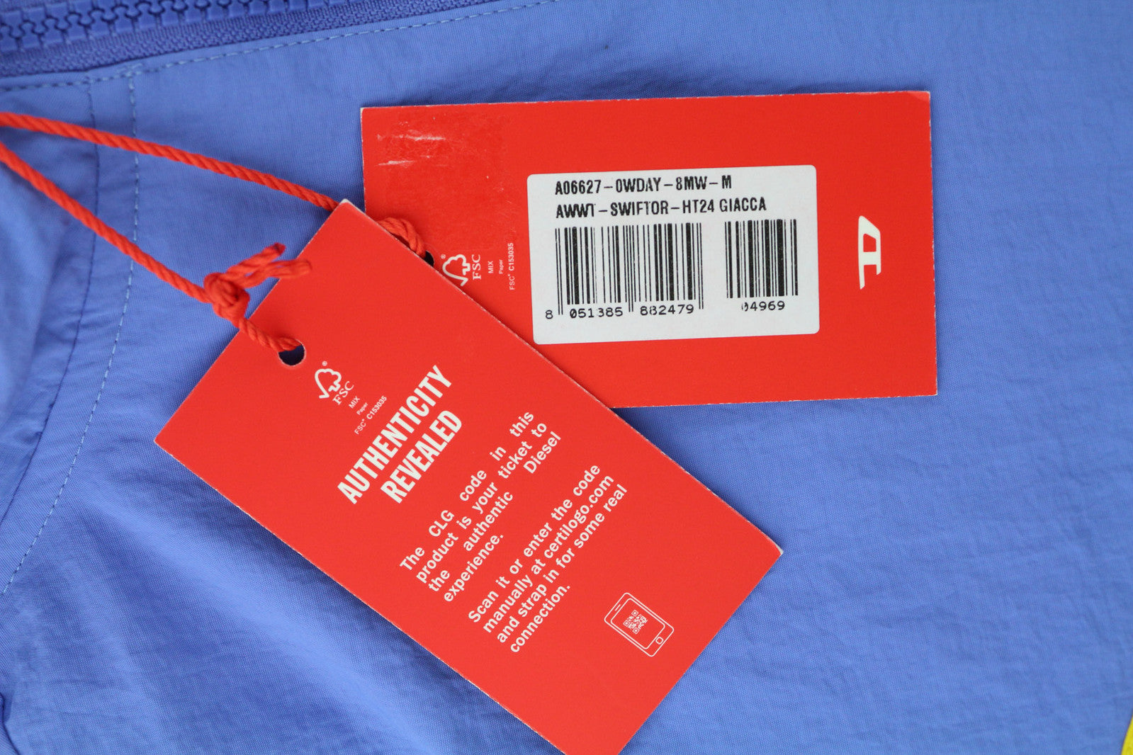 DIESEL Awwt-Swiftor-HT24 moteriška striukė M su paslėptu gobtuvu, tinklelio pamušalu, mėlyna, RRP195