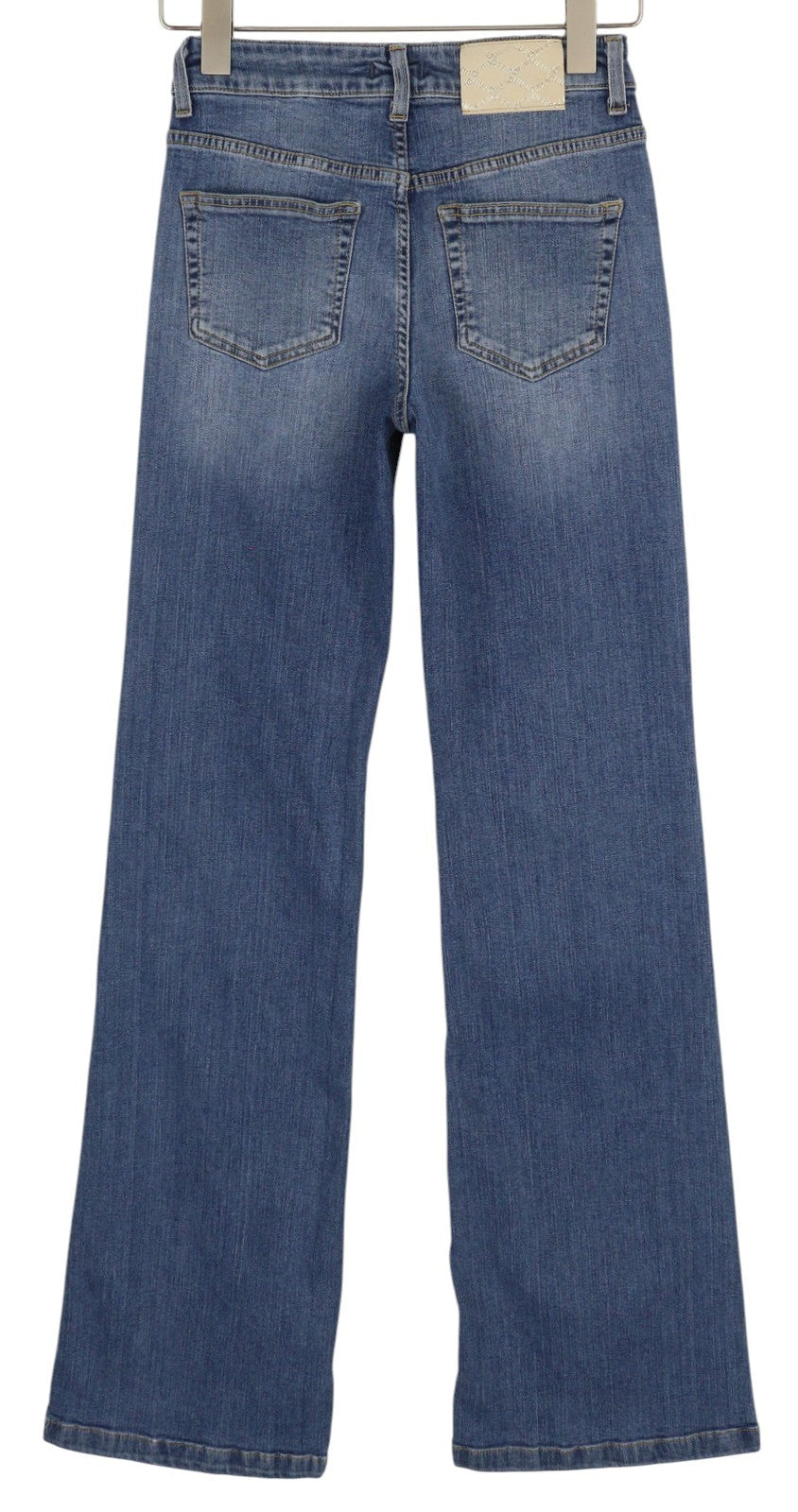 LIU JO Women Jeans W27 Denim Blue Washed Bootcut Fit Zip Fly Casual Pockets Logo