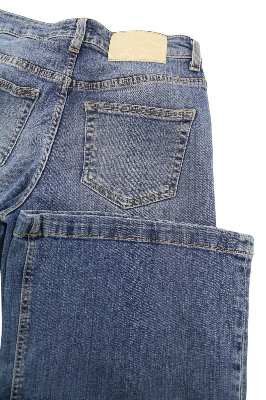 LIU JO Women Jeans W27 Denim Blue Washed Bootcut Fit Zip Fly Casual Pockets Logo