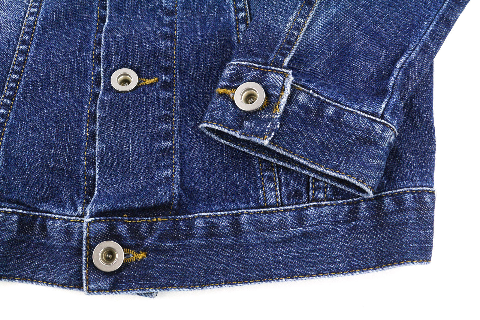 DIESEL De-Limmy moteriška striukė XS, džinso mėlyna, skalbta, su sagomis, plėšyta apykakle 