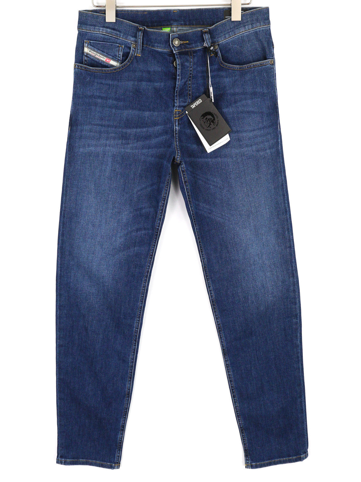 DIESEL D-Fining 09B06 vyriški džinsai W31/L34 siaurėjantys, tamprūs, su sagomis, skalbti džinsai