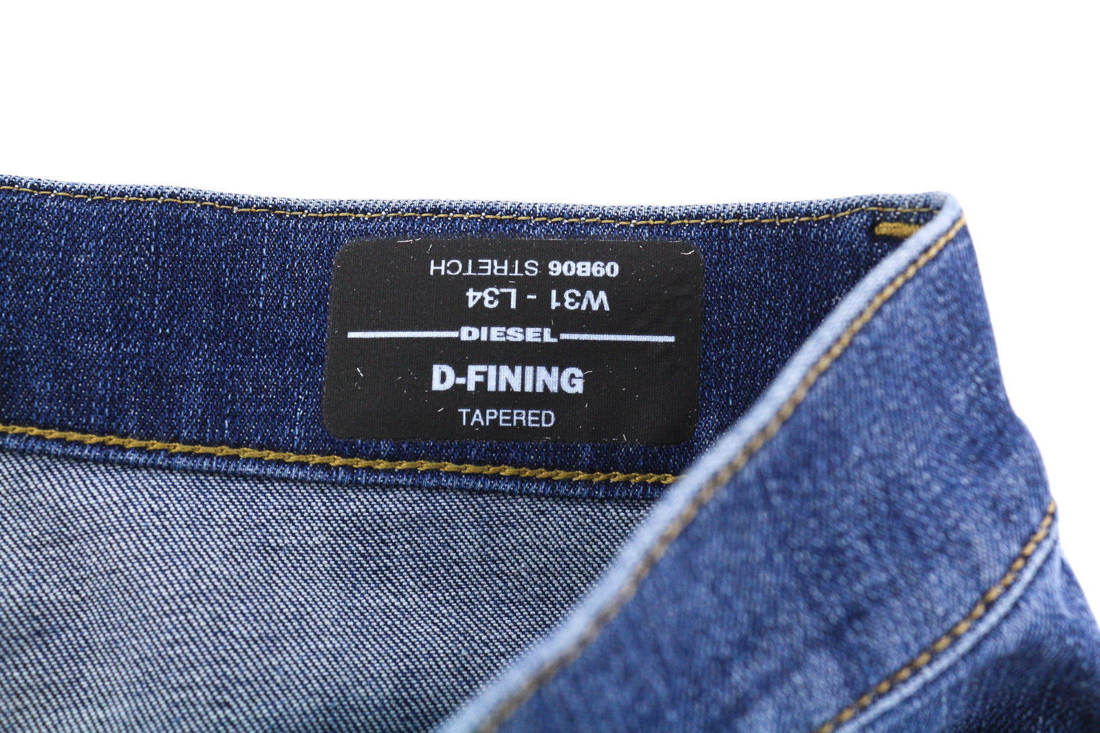 DIESEL D-Fining 09B06 vyriški džinsai W31/L34 siaurėjantys, tamprūs, su sagomis, skalbti džinsai