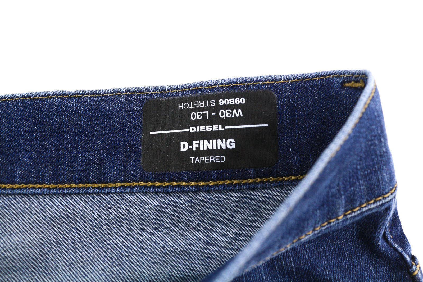 DIESEL D-Fining 09B06 vyriški džinsai W30/L30 siaurėjantys tamprūs, su sagomis, skalbti džinsai 