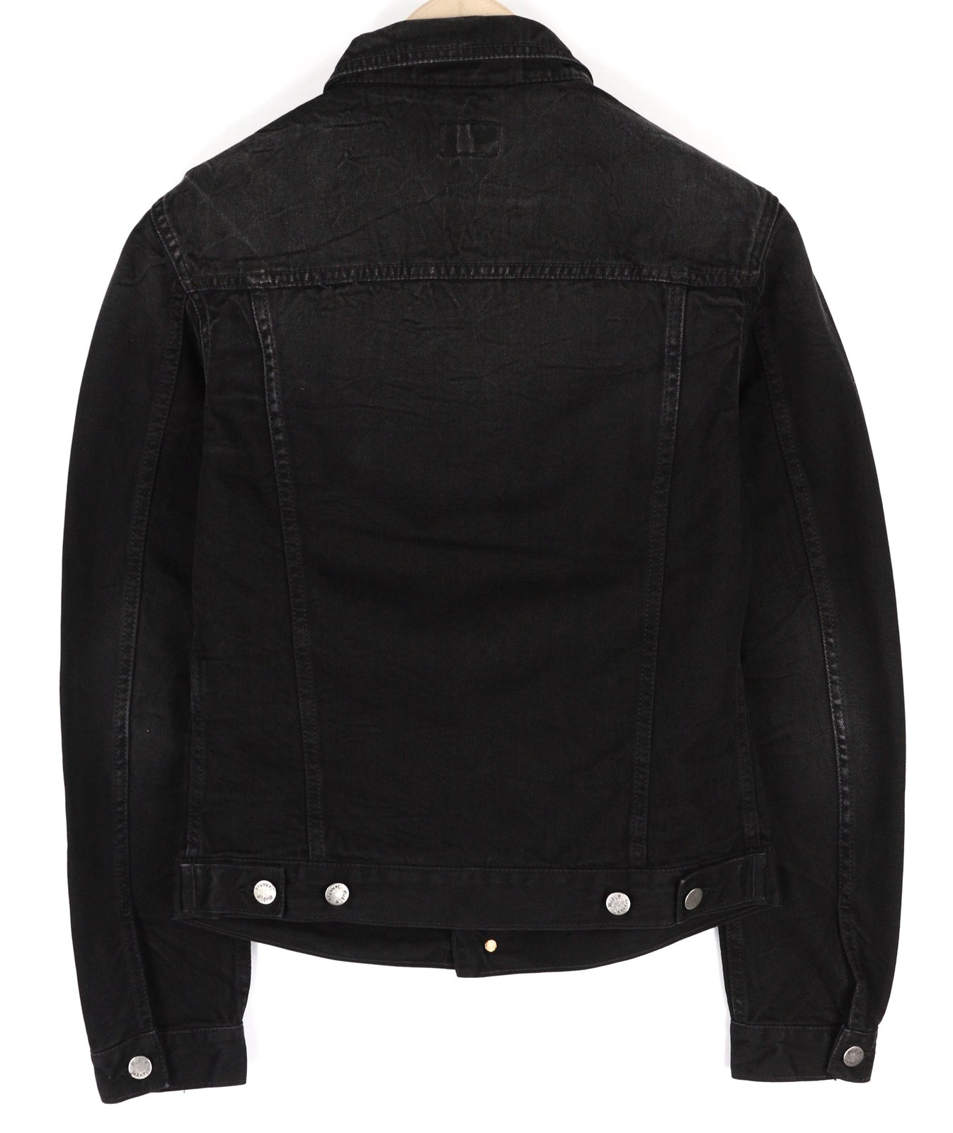 NUDIE JEANS Billy vyriška striukė S, tamsiai mėlyna, džinsinio audinio, su sagomis, išskleidžiamo kaklo kišenėmis. 